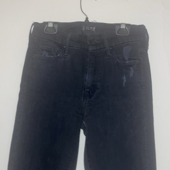 MOTHER JEANS STRETCH DESTROYED EUC THE LOOKER ANKLE FRAY IN GUILTY AS SIN 25 - Picture 4 of 8